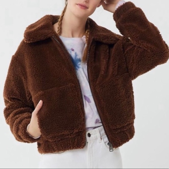 Urban Outfitters Cropped Teddy Jacket - Picture 2 of 4